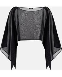 Balmain - Monogram Sheer Silk Crop Top - Lyst