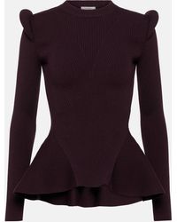 Alexander McQueen - Ribbed-knit Wool-blend Sweater - Lyst