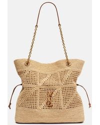 Saint Laurent - Jamie Cassandre Raffia Tote Bag - Lyst