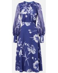 Erdem - Floral Silk Voile Midi Dress - Lyst
