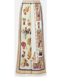 ALÉMAIS - Mercado Printed Linen Wide-Leg Pants - Lyst