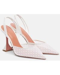 AMINA MUADDI - Holli 95 Point D'Esprit Slingback Pumps - Lyst