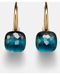 Pomellato - Nudo 18kt Rose Gold And White Gold Earrings With Blue Topaz - Lyst