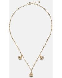 Mateo - 3 Petite Venus Shell 14Kt Necklace With Diamonds - Lyst