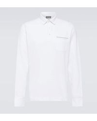 ZEGNA - Long-sleeved Cotton Pique Polo Shirt - Lyst