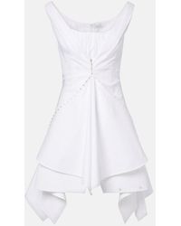 McQueen - Ruffled Cotton Minidress - Lyst