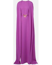 Oscar de la Renta - Robe Longue En Soie Melangee - Lyst