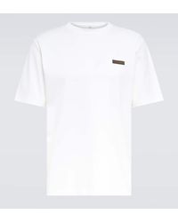 Berluti - T-shirt in cotone con pelle - Lyst