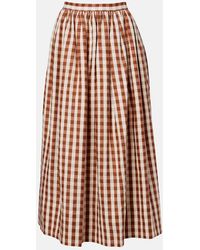 Faithfull the Brand - Ida Gingham Linen Midi Skirt - Lyst