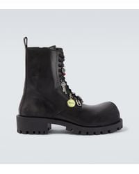 Balenciaga - Hummer Leather Lace-Up Boots - Lyst