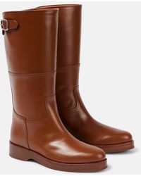 Loro Piana - Lupo Leather Knee-High Boots - Lyst