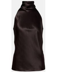 Ralph Lauren - Chilton Halterneck Silk-Blend Top - Lyst