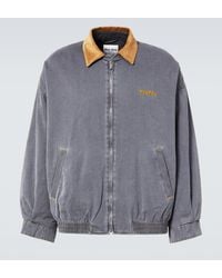 Miu Miu - Velvet-Trimmed Cotton Chambray Blouson - Lyst