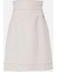Dolce & Gabbana - High-Rise Wool-Blend Tweed Midi Skirt - Lyst