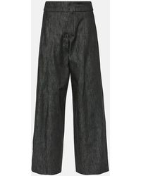 Max Mara - Pantalones anchos Athos de chambray de algodon - Lyst