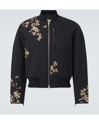Dries Van Noten - Bestickte Bomberjacke Aus Einem Wollgemisch - Lyst