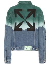 Off-White c/o Virgil Abloh Giacca di jeans con stampa - Blu