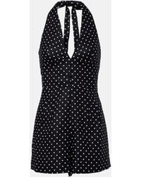 Faithfull the Brand - Sofia Polka-Dot Halterneck Linen Romper - Lyst
