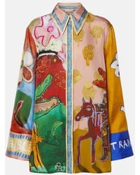 ALÉMAIS - X Mlak Printed Silk Twill Shirt - Lyst