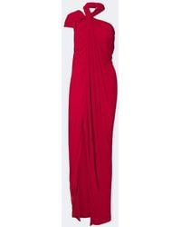 Balmain - Draped Jersey Crepe Gown - Lyst