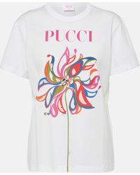 Emilio Pucci - T-shirt imprime en coton a logo - Lyst