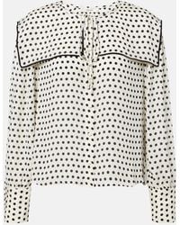 FRAME - Fleet Polka-Dot Silk Blouse - Lyst