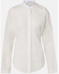 Alaïa - Bluse Aus Baumwolle Und Leinen - Lyst