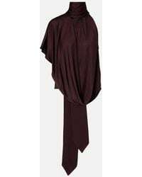 Dries Van Noten - Scarf-Detail Draped Satin Top - Lyst