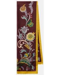Etro - Printed Wool Cashmere And Silk Scarf - Lyst