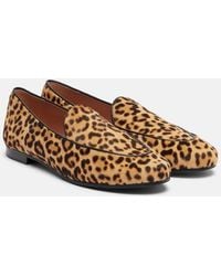 Aquazzura - Guanto Leopard-Print Calf Hair Loafers - Lyst