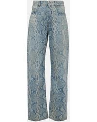 Sportmax - Diego Snake-print Wide-leg Jeans - Lyst