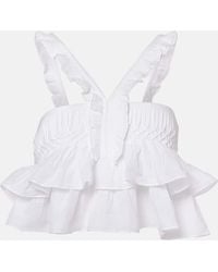 Isabel Marant - Daliana Ruffled Cotton-Blend Top - Lyst