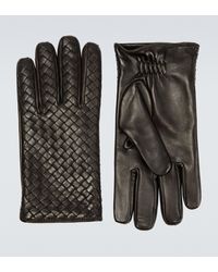 Bottega Veneta Handschuhe aus Intrecciato-Leder - Schwarz