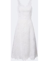Carolina Herrera - Floral Guipure Lace Midi Dress - Lyst