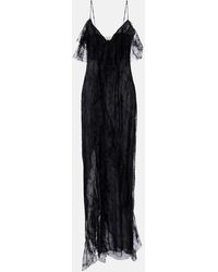 Blumarine - Ruffled Sheer Lace Gown - Lyst
