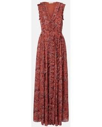 Ulla Johnson - Aida Ruffled Silk-Blend Chiffon Maxi Dress - Lyst