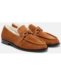 Bottega Veneta - Astaire Shearling-Lined Suede Loafers - Lyst