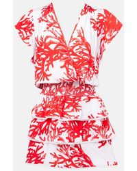 Melissa Odabash - Jess Printed Tiered Minidress - Lyst