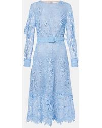 Oscar de la Renta - Floral Lace Cocktail Dress - Lyst