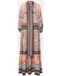 La DoubleJ - Athena Printed Silk Maxi Dress - Lyst