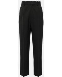 Victoria Beckham - High-Rise Wool-Blend Straight Pants - Lyst