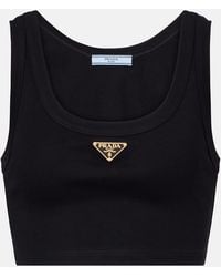 Prada - Cropped-Top Aus Baumwolle - Lyst