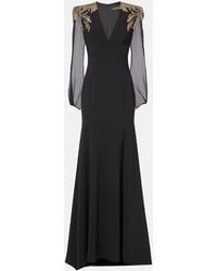 Jenny Packham - Abito Lungo Mercury Con Cristalli - Lyst