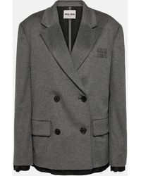 Miu Miu - Double-breasted Wool And Cashmere Blazer - Lyst