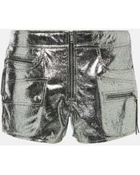 Isabel Marant - Low-Rise Shorts Coria Aus Metallic-Leder - Lyst