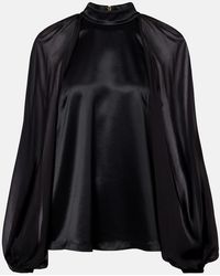 JOSEPH - Bluse Cave Aus Satin - Lyst
