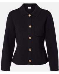 Saint Laurent - Waffle-Knit Wool Cardigan - Lyst
