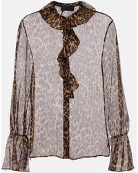 Nili Lotan - Cecily Leopard-Print Silk-Blend Blouse - Lyst