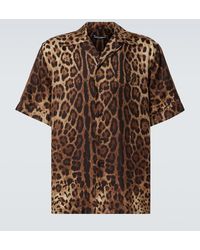 Dolce & Gabbana - Chemise En Soie A Motif Leopard - Lyst