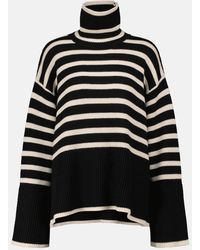 Totême - Striped Turtleneck Wool-blend Sweater - Lyst